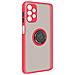 Cover Samsung Galaxy A32 5g Anello In Metallo Funzione Supporto Rossa - Foto miniatura 4