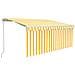 Tenda da Sole Retrattile Parasole LED 3,5x2,5m Gialla e Bianca - Foto miniatura 1