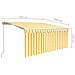 Tenda da Sole Retrattile Parasole LED 3,5x2,5m Gialla e Bianca - Foto miniatura 4
