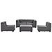 Set Da Giardino Modulare 4 Posti Grigio Scuro E Nero Arezzo - Foto miniatura 2