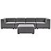 Set Da Giardino Modulare 4 Posti Grigio Scuro E Nero Arezzo - Foto miniatura 7