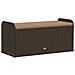 Cassapanca Con Cuscino Marrone 115x51x52 Cm In Polyrattan - Foto miniatura 3