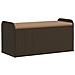 Cassapanca Con Cuscino Marrone 115x51x52 Cm In Polyrattan - Foto miniatura 1