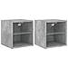 Mobili TV a Parete con Luci LED 2pz Grigio Cemento 30x28,5x30cm - Foto miniatura 1