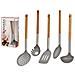Set 5 Utensili Da Cucina Legno E Acciaio Inox. - Foto miniatura 1