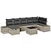 Set di Divano da Giardino di 8 Pezzi con Cuscini Grigio Chiaro Polyrattan - Foto miniatura 1