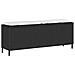 Panca da Giardino con Cuscino Nera 110x30x40,5 cm in Polyrattan - Foto miniatura 1
