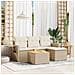 Set Divano da Giardino 5 pz con Cuscini Beige in Polyrattan - Foto miniatura 2