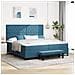 Letto Box Spring con Materasso & Panca Blu Scuro 200x200 cm Velluto - Foto miniatura 2