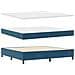 Letto Box Spring con Materasso & Panca Blu Scuro 200x200 cm Velluto - Foto miniatura 3