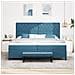 Letto Box Spring con Materasso & Panca Blu Scuro 200x200 cm Velluto - Foto miniatura 5