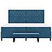 Letto Box Spring con Materasso & Panca Blu Scuro 200x200 cm Velluto - Foto miniatura 9