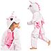 Pigiama Per Bambini Kigurumi Onesie Costume Unicorno Rosa Chiaro 125-135 - Foto miniatura 1