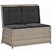 Panchina da giardino con cuscino Grigio chiaro Poly Rattan - Foto miniatura 1