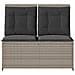 Panchina da giardino con cuscino Grigio chiaro Poly Rattan - Foto miniatura 3