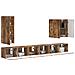 Set di Mobiletto da TV a Parete 6 pcs Rovere fumé - Foto miniatura 3