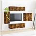 Set di Mobiletto da TV a Parete 6 pcs Rovere fumé - Foto miniatura 4