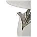 Lampada Da Tavolo Shiney In Ceramica Bianca E Argento Con Paralume In Tessuto - Foto miniatura 3
