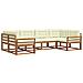Set di divani da esterno con cuscino 6 pcs Naturale e Crema - Foto miniatura 1