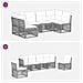Set Divano da Giardino 6 pcs Grigio polyrattan - Foto miniatura 5