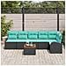 Set Divano da Giardino 7 pcs Nero e Turchese polyrattan - Foto miniatura 3