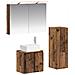 Set di mobili per il bagno 4 pcs Legno antico - Foto miniatura 1