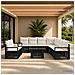 Set Divano da Giardino 10 pz Nero e Bianco Crema polyrattan - Foto miniatura 6