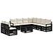 Set Divano da Giardino 10 pz Nero e Bianco Crema polyrattan - Foto miniatura 1