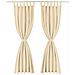 2 Pz Tende In Micro Raso Con Passanti 140x175 Cm Beige - Foto miniatura 2