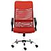 Sedia Ufficio Washington in Rete Traspirante e Similpelle - Sedia Scrivania Girevole e Imbottita - Sedia Ergonomica Direzionale con Braccioli Rosso - Foto miniatura 1