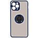 Cover Iphone 11 Pro Bimateriale Anello Supporto Metallico Blu - Foto miniatura 1