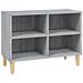 Mobile Tv Gambe In Legno Massello Grigio Sonoma 69,5x30x50 Cm - Foto miniatura 2
