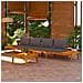 Panche Da Giardino Con Cuscini Grigio Scuro 2pz Legno Di Acacia - Foto miniatura 1