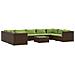 Set Divani Da Giardino 10 Pz Con Cuscini In Polyrattan Marrone - Foto miniatura 1