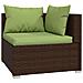 Set Divani Da Giardino 10 Pz Con Cuscini In Polyrattan Marrone - Foto miniatura 9