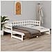 Dormeuse Estraibile Bianca 2x (90x200) Cm Legno Massello Di Pino - Foto miniatura 1