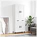 Credenza Bianca 69,5x34x180 Cm In Legno Multistrato - Foto miniatura 1