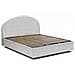 Letto Matrimoniale Giulia, Letto Contenitore Con Rivestimento In Tessuto, 100% Made In Italy, Apertura Frontale, Adatto Per Materasso Cm 160x200, Bianco - Foto miniatura 2