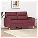 Divano A 2 Posti Rosso Vino 120 Cm In Tessuto - Foto miniatura 1