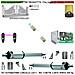 Apricancello Stelo Retrattile 2 Motori Lineari 230 V Corsa 300 Mm Autobloccanti Due Radiocomandi Fotocellule Faro Kit - Foto miniatura 1