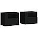 Comodini a Muro 2 pz Nero 45x30x35 cm - Foto miniatura 2