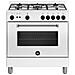 Cucina Elettrica AMN855GBV 5 Fuochi a Gas Forno Elettrico Multifunzione Termoventilato Classe A 90cm Colore Bianco - Foto miniatura 1
