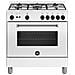 Cucina Elettrica AMN855GBV 5 Fuochi a Gas Forno Elettrico Multifunzione Termoventilato Classe A 90cm Colore Bianco - Foto miniatura 1