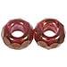 2 Pezzi - Perline In Vetro Con Foro Grande Ø13mm L. 5 Mm - Colore Rosso Classico - Foto miniatura 1