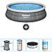 Piscina Fuori Terra - In Giro - 457x84 Cm - Grigio - Include Accessori Coordinati Cb51 - Foto miniatura 1