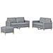 Set di Divani 3 pz con Cuscini Grigio Chiaro in Tessuto - Foto miniatura 1
