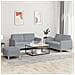 Set di Divani 3 pz con Cuscini Grigio Chiaro in Tessuto - Foto miniatura 2