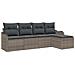 Set di divani da giardino  5 pezzi con cuscini Grigio Polyrattan, Divano da giardino  2 posti con contenitore e cuscini Grigio Polyrattan - Foto miniatura 1