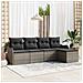 Set di divani da giardino  5 pezzi con cuscini Grigio Polyrattan, Divano da giardino  2 posti con contenitore e cuscini Grigio Polyrattan - Foto miniatura 2