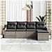 Set di divani da giardino  5 pezzi con cuscini Grigio Polyrattan, Divano da giardino  2 posti con contenitore e cuscini Grigio Polyrattan - Foto miniatura 3